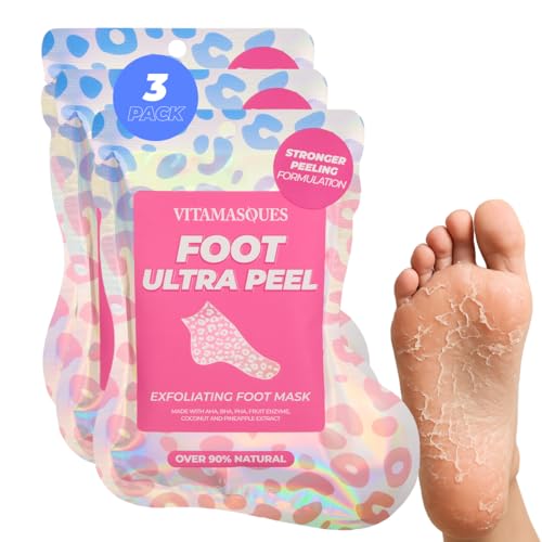 Vitamasques Foot Peeling Mask, 3 Pairs - Korean Exfoliating Foot Mask