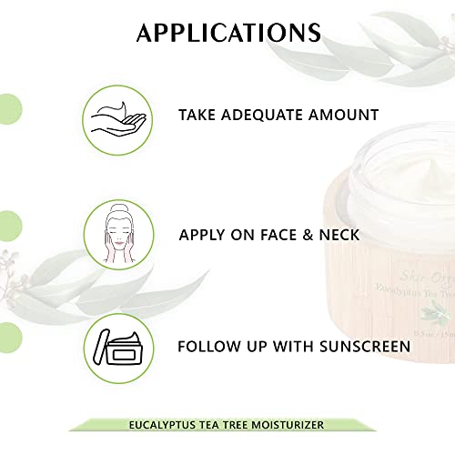 Shira Organic 15ml - Eucalyptus Tea Tree Moisturizer ? Hydrating Facial Cream for Normal to Oily Skin, Natural Skin Care with Pure Ingredients, Lightweight Daily Moisturizer for Women