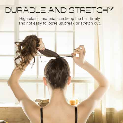 200 Pcs Black Hair Ties No Damage, Soft Ouchless Elastic Hair Ties, Nylon Seamless Hair Tie for Women and Girls, Sturdy Ponytail Holders for Thick and Curly Hair, No Damage Hair Bands for Thin Hair