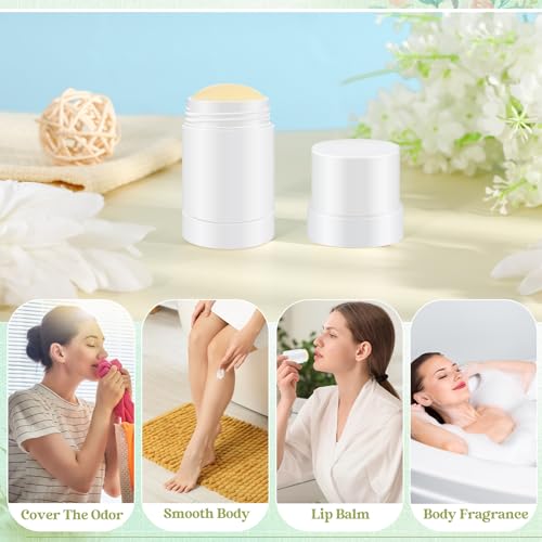 30 Pcs 30ml/1oz Empty Deodorant Containers Twist Up Filling Bottle Refillable Plastic Deodorant Holder Tube for Homemade Lipstick Sunscreen Balm Lotion Bar (White)