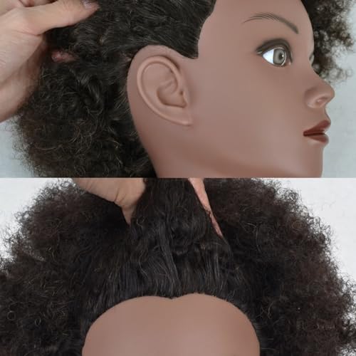 Afro Mannequin Head 4C Human Hair 8" Curly - Braiding Practice