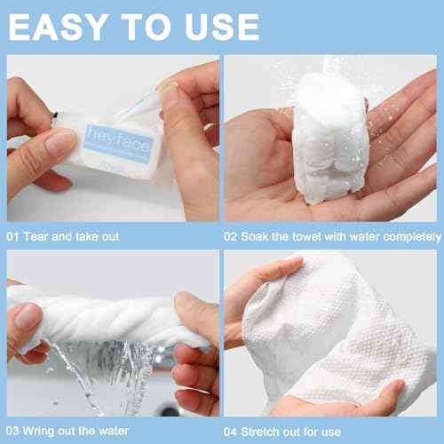 Compressed Towels Tablets 11.8¡±x11¡± (25 Count), Portable Compressed Disposable Washcloths for Travel, Soft Compressed Face Towel for Facial Daily Wash & Outdoor Activities Clean, Single Use