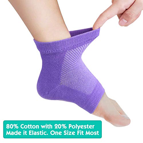 Moisturizing Gel Heel Socks for Dry Cracked Feet - Open Toe 6-Pack