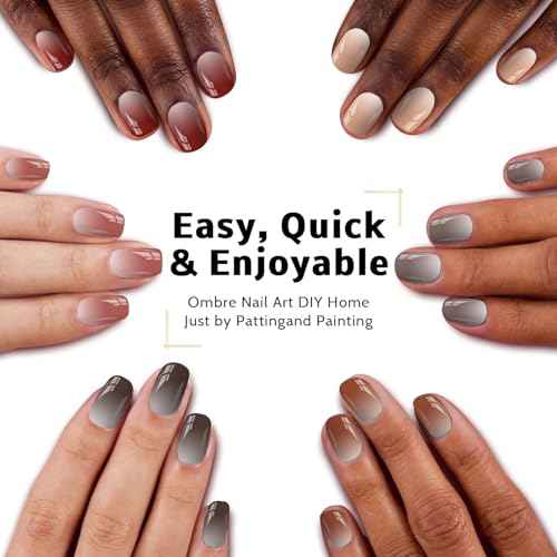 Sponge Pat Paint Nail Gel, 9 Colors Ombre Nails Gradient Gel Blush Blooming Aura Nails Drawing Stripper Floral Painting Nail Art, No Wipe, UV/LED Curing (9 Colors F)