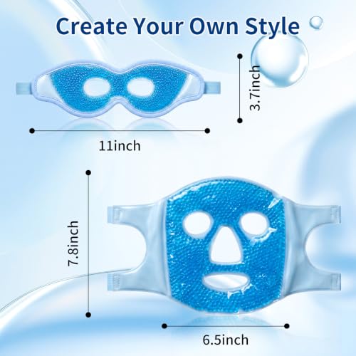 Gel Eye Mask & Cooling Face Mask - Hot/Cold Therapy for Puffiness