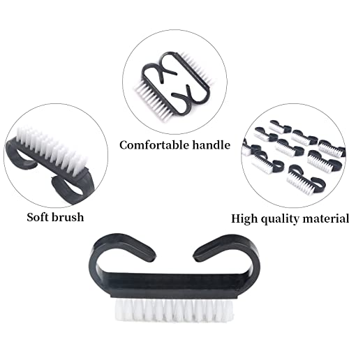 20 Pcs Nail Cleaning Brushes with Black Handle - Portable Nail Art Tools