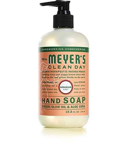 Mrs. MEYER'S CLEAN DAY Hand Soap Scent Variety Pack Includes 1 of Each, Rosemary + Basil + Geranium + Honeysuckle + Lavender + Lemon Verbena, (Count of 6)