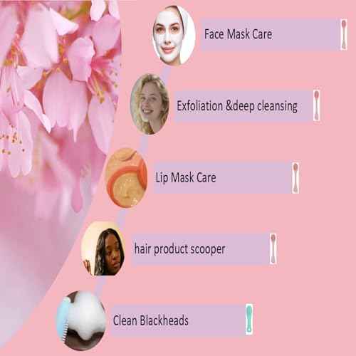 Premium Silicone Facial Cleansing Brush Combo 3pcs,Mask Applicator and Skincare Brush for Pore Cleansing£¬Manual Facial Cleansing for Exfoliating Face/Lip/Makeup Removal Scrubber