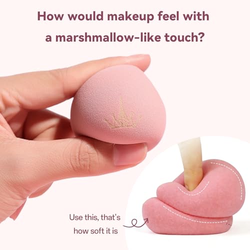 AMORTALS Heart Makeup Sponge Set - 2 Pcs Soft Beauty Sponges with Heart-Shaped Holder for Liquid Foundation, Cream, and Powder - Latex-Free Blending Sponge Kit for Valentine's Day Gifts for Women