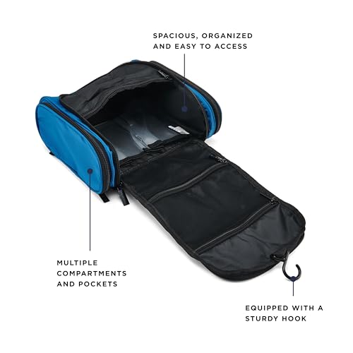 TravelWise Hanging Toiletry Bag, Travel Toiletry Organizer, Blue