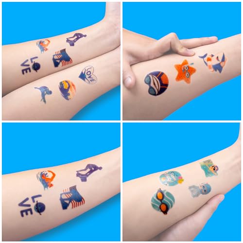 96 Swimming Temporary Tattoos for Kids Party