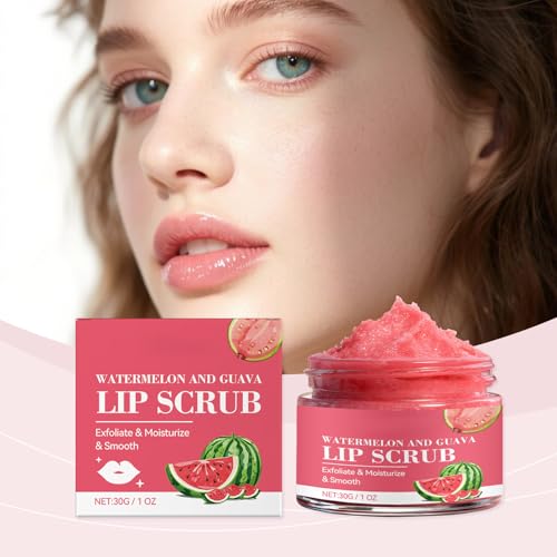 Watermelon Guava Lip Scrub – Sugar Exfoliator for Dry Lips, 30g