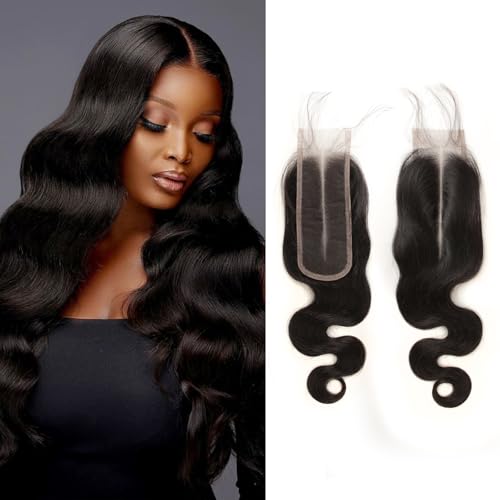 WOWANGEL 2x6 0.095mm Ultra-Thin Skinlike Real HD Lace Frontal & Closure,Body Wave Natural Hairstyles,Pre-Plucked Invisible Hairline,Unprocessed Virgin Human Hair,Invisible Knots HD Lace,16inch