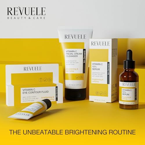 Revuele Vitamin C Facial Cream Cleanser ? Gentle Daily Face Wash for Brightening & Hydration 5.07 fl.oz, Vegan & Cruelty-Free