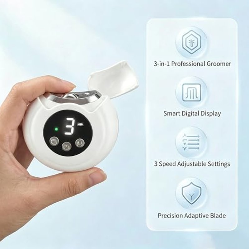 3-in-1 Electric Nail Clippers with LED Light & Storage - Safe Trimmer for Seniors & Adults