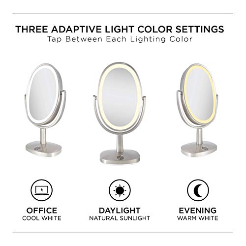 Zadro Newport 10" x 18" LED Lighted Makeup Mirror with 5X/1X Magnification
