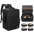 Relavel Extra Large Makeup Backpack with 4 Clear Bags & Brush Storage