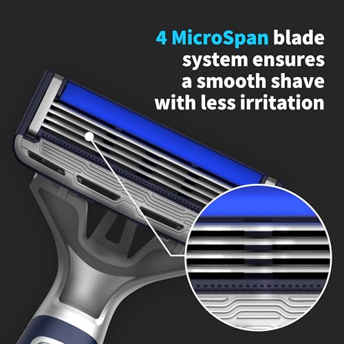 DORCO Pace Pro 4 Disposable Razors, 3 pack - Long Lasting 4 Blade Technology with a Precision Trimmer, Safety Guard Bar, Pivoting Head and Non-Slip Rubber Handle (3 Razors)