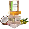 Sumbody USA Made Handmade Soap Bar (6pk) Heavenly Hydration Dry, Sensitive Skin, Moisturizing Soap For Face, Hands, Body Self Care Gift Set Men & Women - Goat Milk Citrus Vanilla Coconut Variety Pack
