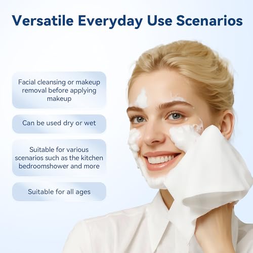 Disposable Face Towelettes, Makeup Remover Dry Wipes, Ultra Soft, 100% Biobased 50PCS