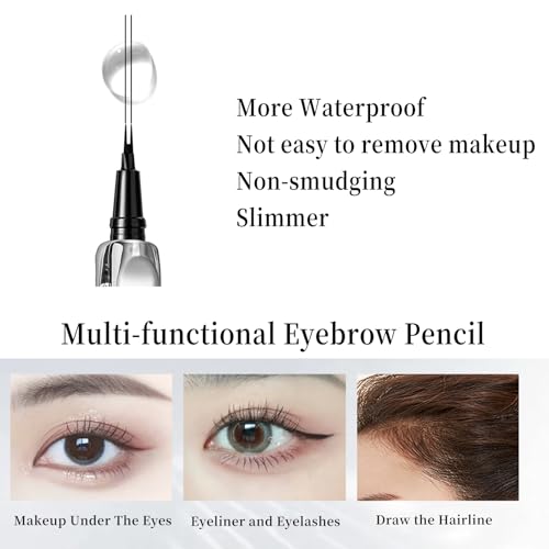 BLUE LOVE 2PCS Two Prong Eyebrow Pens for Women - Waterproof, Long-Lasting Microblading Brow Pencils with Hair-Like Strokes for All-Day Eye Makeup (2PCS Brown)