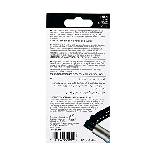 Red by Kiss Quick Cover Root Touch Up Stick - Jet Black, Water-Resistant, Long-Lasting, Easy Application, 1 Pack