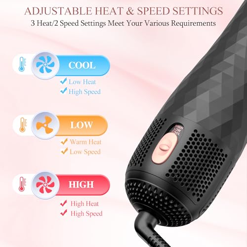 4-in-1 Hair Dryer Brush Straightener - 1200W Ionic Ceramic