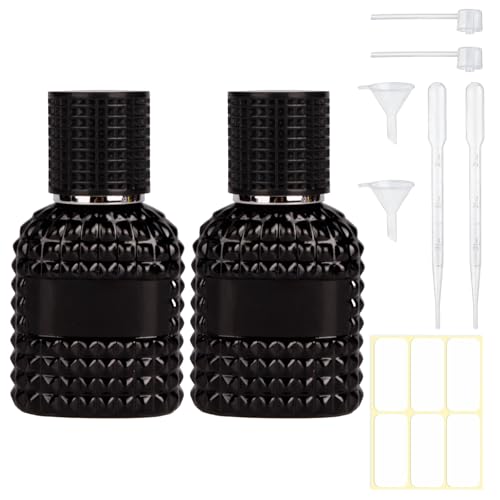 2 Pack 30ml Refillable Glass Perfume Spray Bottles - Travel Atomizers