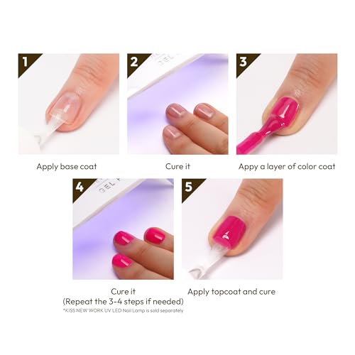 KISS NEW YORK Gel Nail Polish 10mL UV/LED Soak Off Manicure Salon & DIY