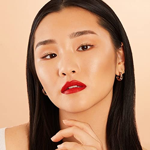 Bossy Cosmetics Vegan Lipstick for Women, Matte, Long Lasting, Hydrating Lip Stick with Vitamin E and Watermelon Seed Oil, Vegan Makeup, Paraben and Cruelty Free (Ambitious - Red Color)