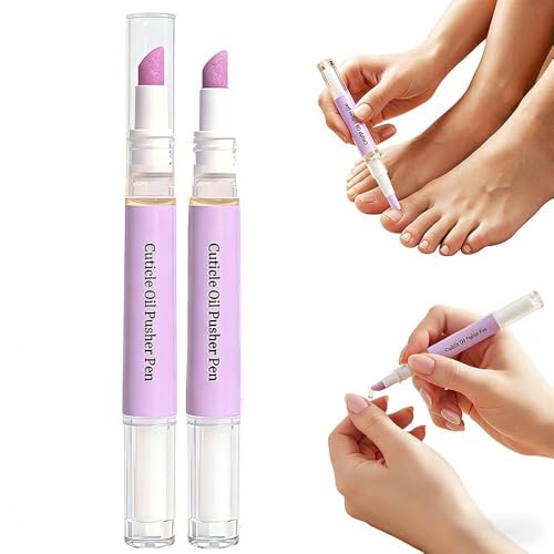 2-in-1 Cuticle Pusher Pen with Nail Oil | Lavender Moisturizing Cuticle Care (2 pcs)