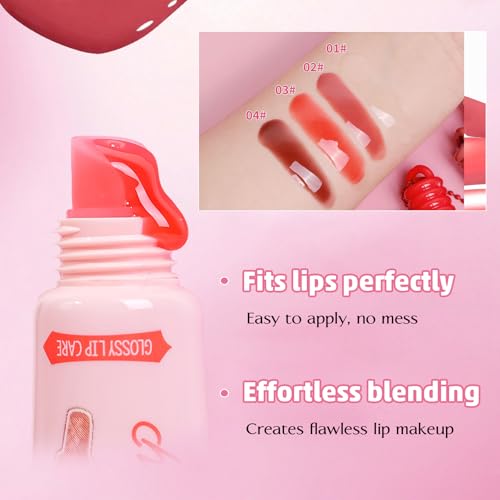 Lip Care Gloss - Nourishing Tinted Lip Balm with High Shine & Plumping Effect, Hydrating & Non-Sticky, Sheer Watercolor Tint for a Natural Look, Moisturizing Lip Gloss (0.33 fl.oz)