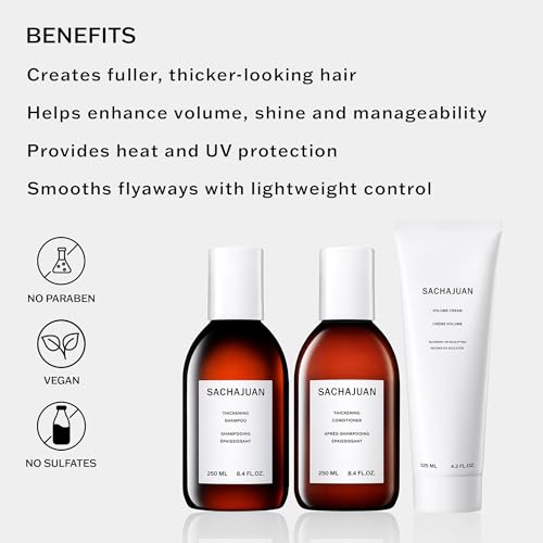 SACHAJUAN Thickening Shampoo, Conditioner & Finish Cream Set