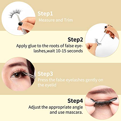 DYSILK Fake Lashes Pack False Mink Lashes 5 Pairs Wispy Fluffy Eyelashes