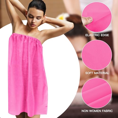 16 Pack Disposable Spa Towel Wraps for Women, Adjustable Non-Woven Bath Robes