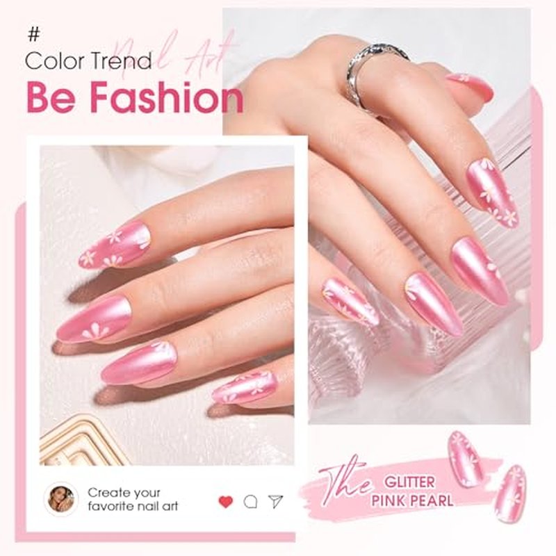 COSMOO Quick Dry Pearl Pink Nail Polish - 0.42 fl oz Chip Resistant