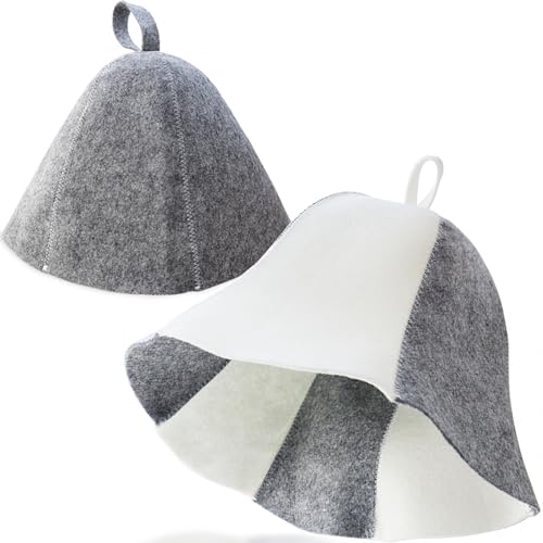 2 Pack Wool Sauna Hat for Men & Women
