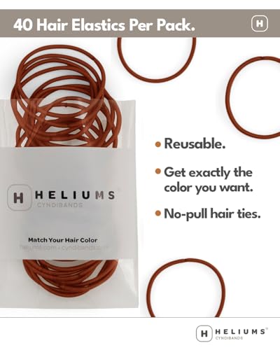Heliums Thin Hair Elastics 2mm Beige Blonde - 40 Count