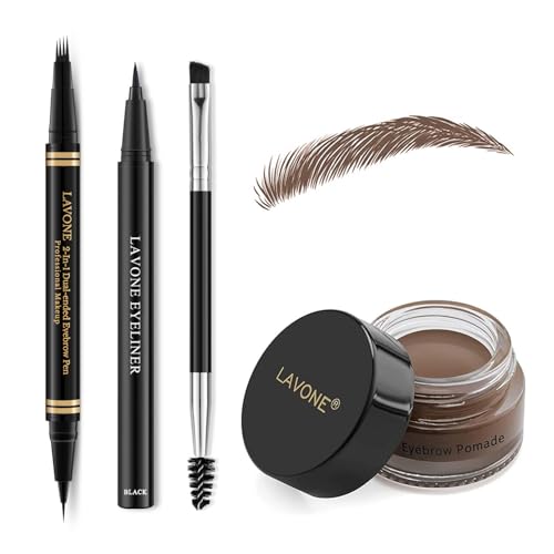 Eyebrow Makeup Kit with Microblading Pen, Pomade & Eyeliner