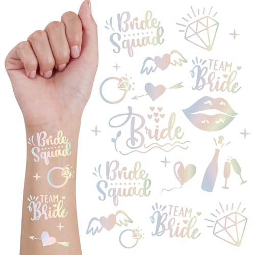 Bride Squad 80+ Bachelorette Party Temporary Tattoos Metallic