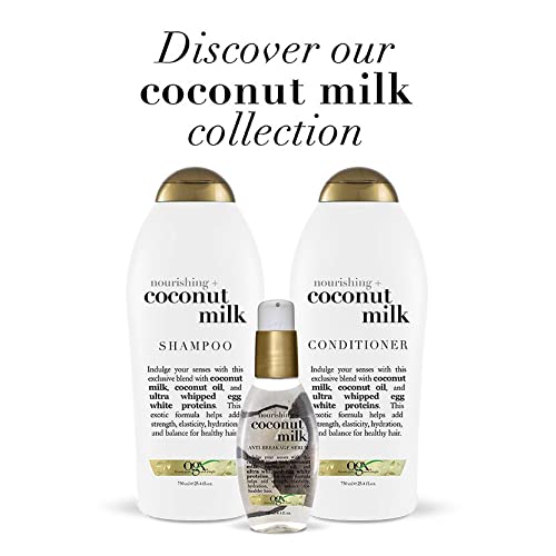 OGX Nourishing Coconut Milk Shampoo for Strong, Healthy Hair - With Coconut Oil, Egg White Protein, Sulfate & Paraben-Free - 25.4 fl oz