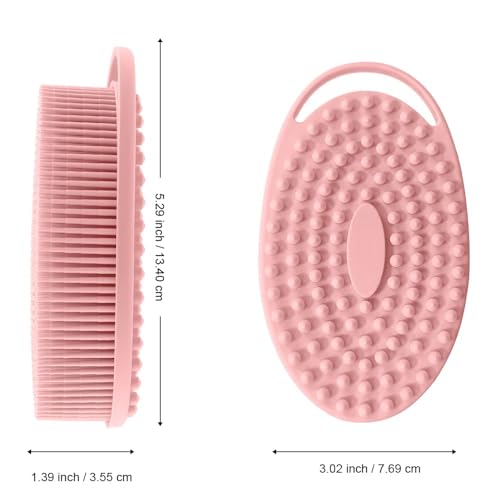 Silicone Body Scrubber 2-Pack with Double-Sided Brush for Sensitive Skin