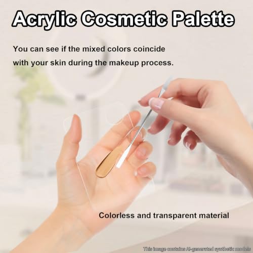 Transparent & Metal Makeup Spatula & Palette Set - 5pcs Korean Makeup Tools
