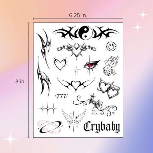 Y2K Temporary Tattoos | Waterproof Fake Tats for Parties