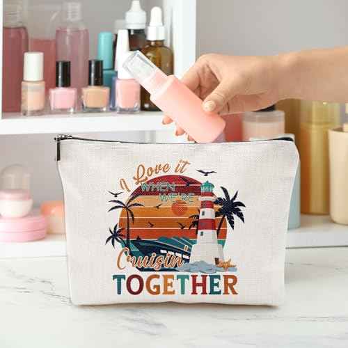 Cruise Essential Gifts for Women - 6 Pcs Waterproof Cruise Gift Exchange Ideas Cosmetic Bag Pouch, Life Is Better Cruise Gifts Alaska Souvenir Must Haves