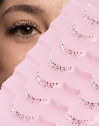 Vegan False Eyelashes 7 Pairs - Natural Wispy Flared Lashes