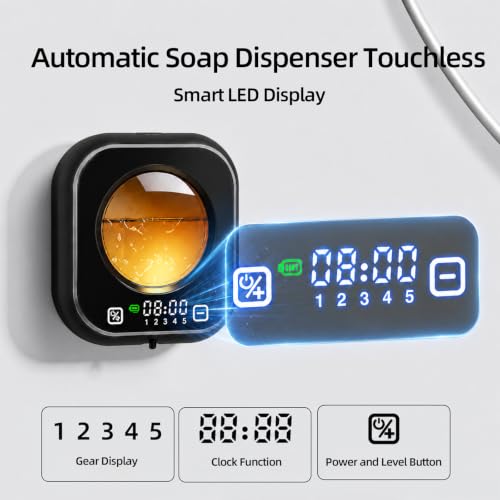 Wall Mounted Touchless Soap Dispenser with LED Clock - 320ML