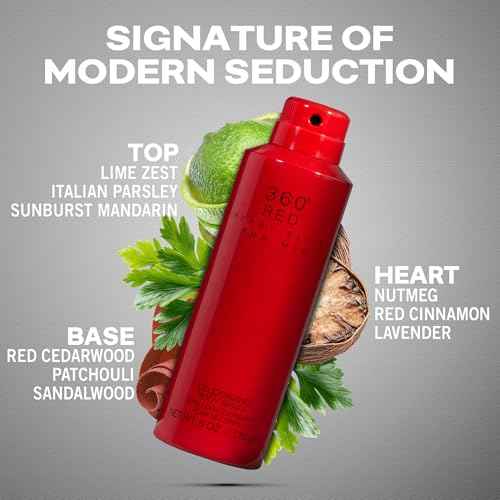 Perry Ellis 360¡Æ Red Body Spray for Men - Body Spray Cologne, EDT, All Over Men's & Boys Mist with Notes of Citrus, Spice & Exotic Woods Fragrance - 6 oz