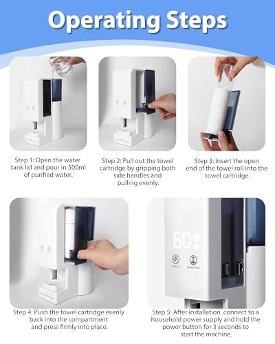 Hot Face Towel Warmer Machine with Steam, 5-Second Heating