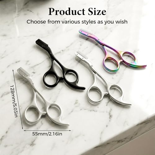 Eyebrow Trimmer Scissors with Comb | Stainless Steel